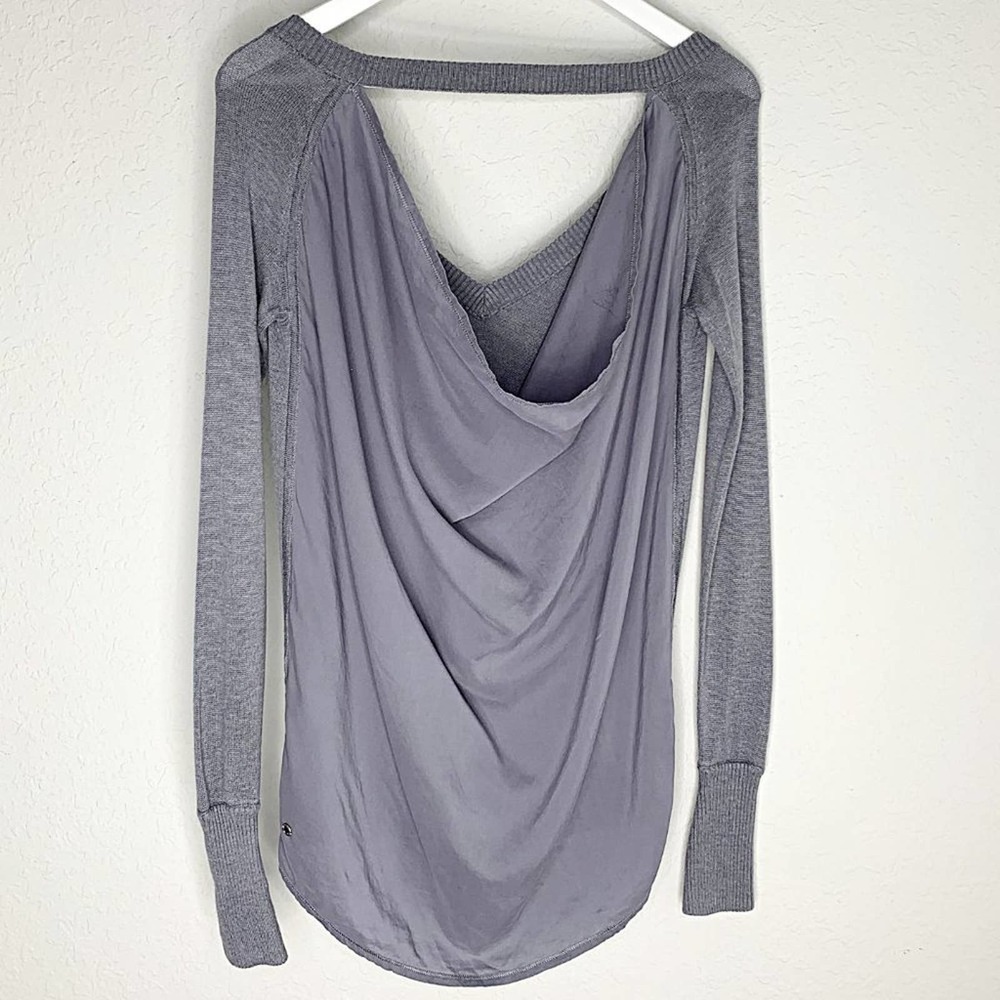 Lululemon Unity Drape-Back Keyhole Pullover Sweater in Heathered Fossil - Picture 10 of 12